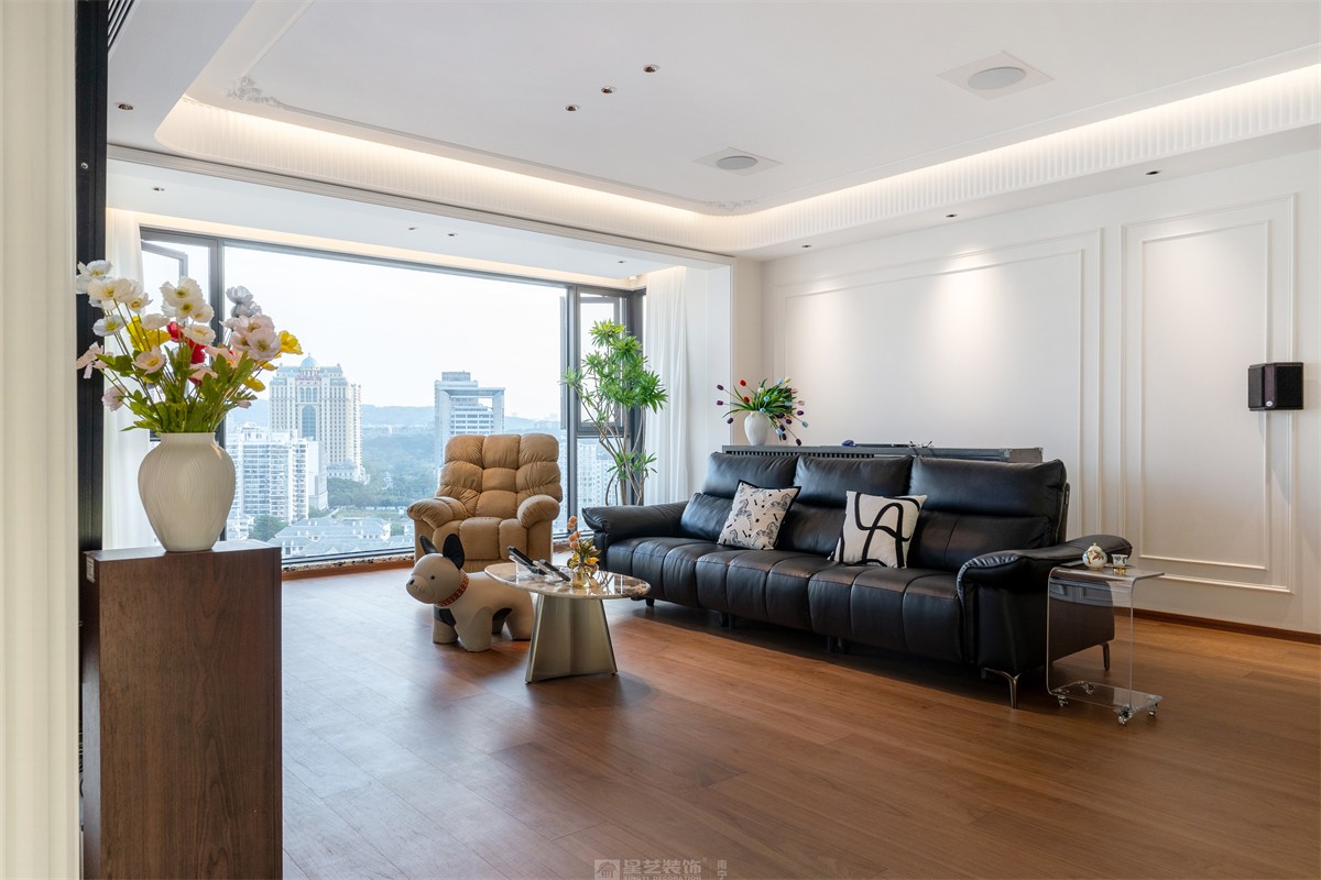 建發(fā)縵云143平法式風(fēng)格客廳裝修實(shí)景圖